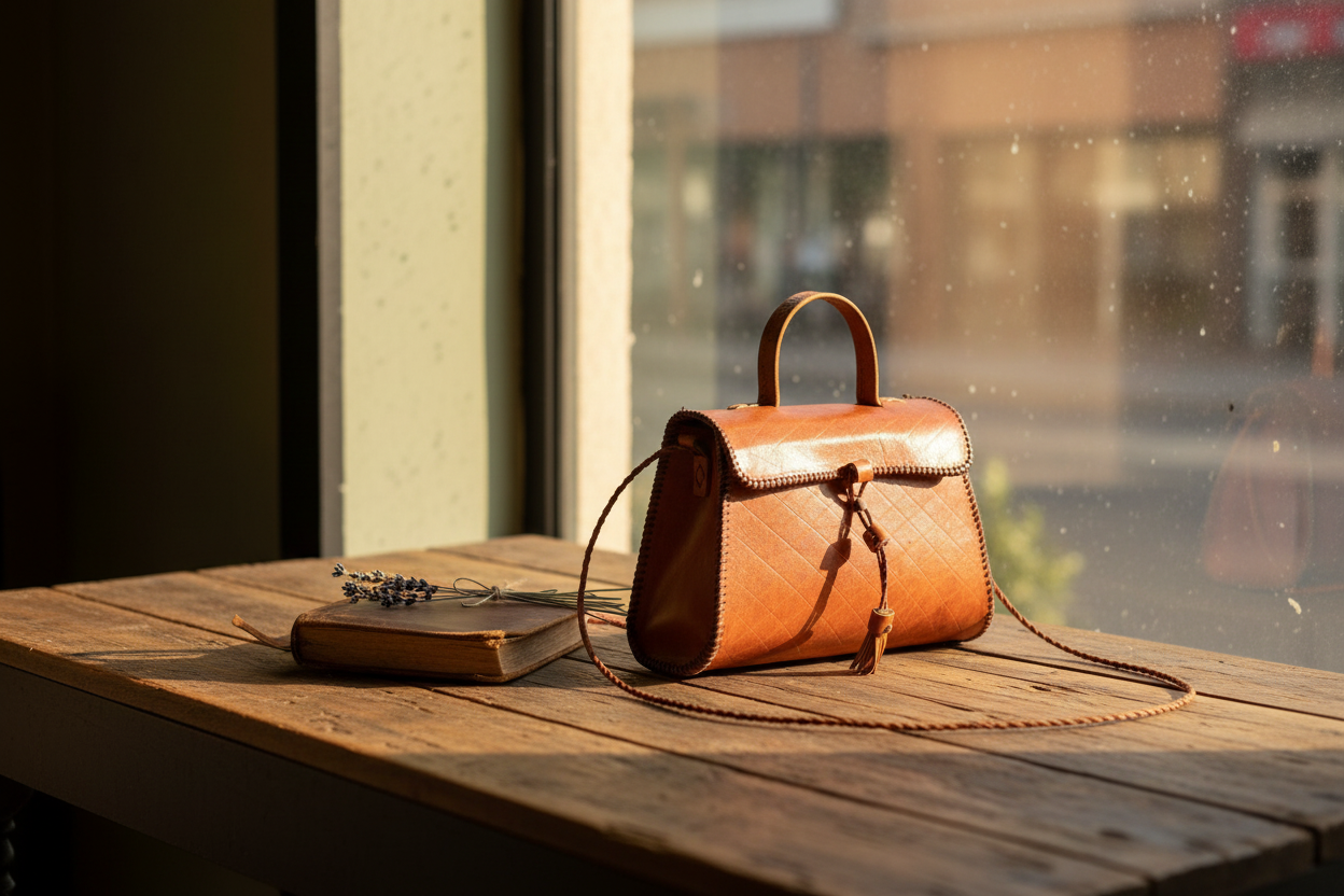 Handmade Brown Leather Crossbody Bag
